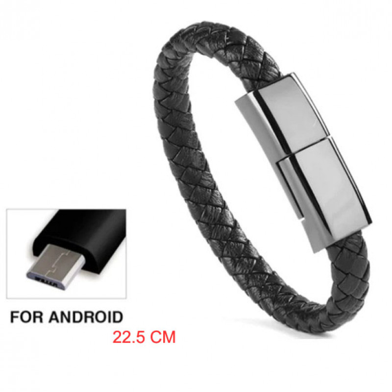 Leather sports bracelet USB charger line mobile phone data line fast c   bamseeks