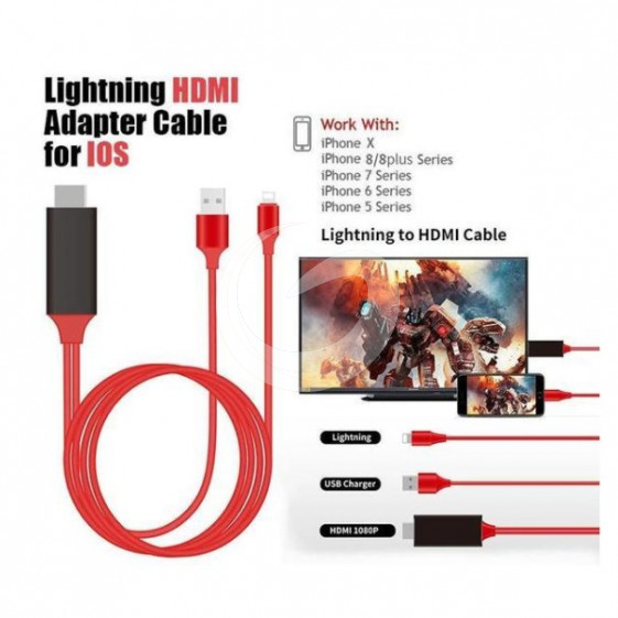 Lightning to HDMI,iPhone to HDMI Cable 6.5ft 1080P Digital AV Adapter HDTV  Cable for iPhone,iPad,iPod,Plug and Play by TESSINNew